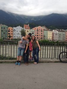 Innsbruck.  I'm strangling Sam because he thought he was being funny blocking Isabel from the photo